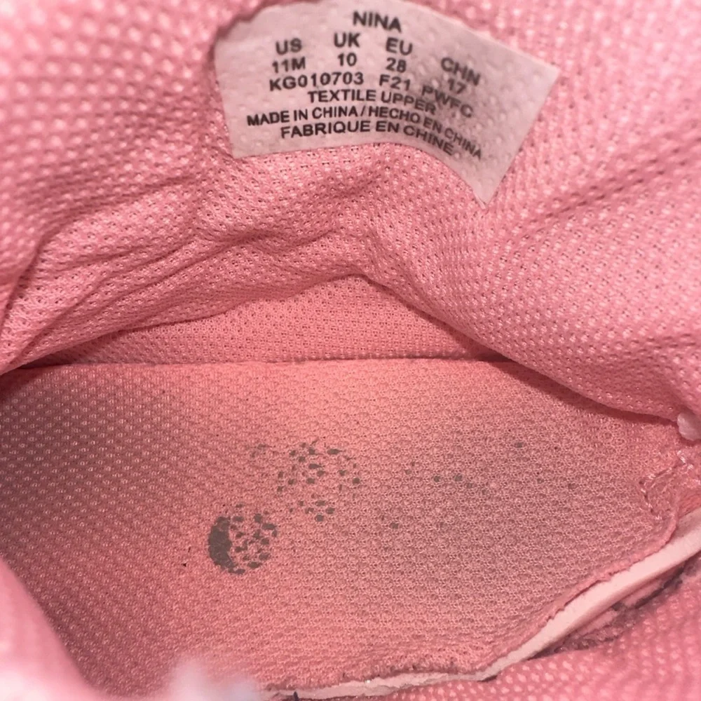 Stride Rite Sparkly Silver Kids Shoes with Pink Lining